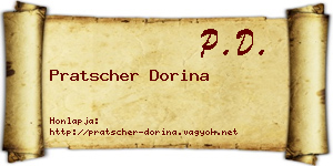 Pratscher Dorina névjegykártya